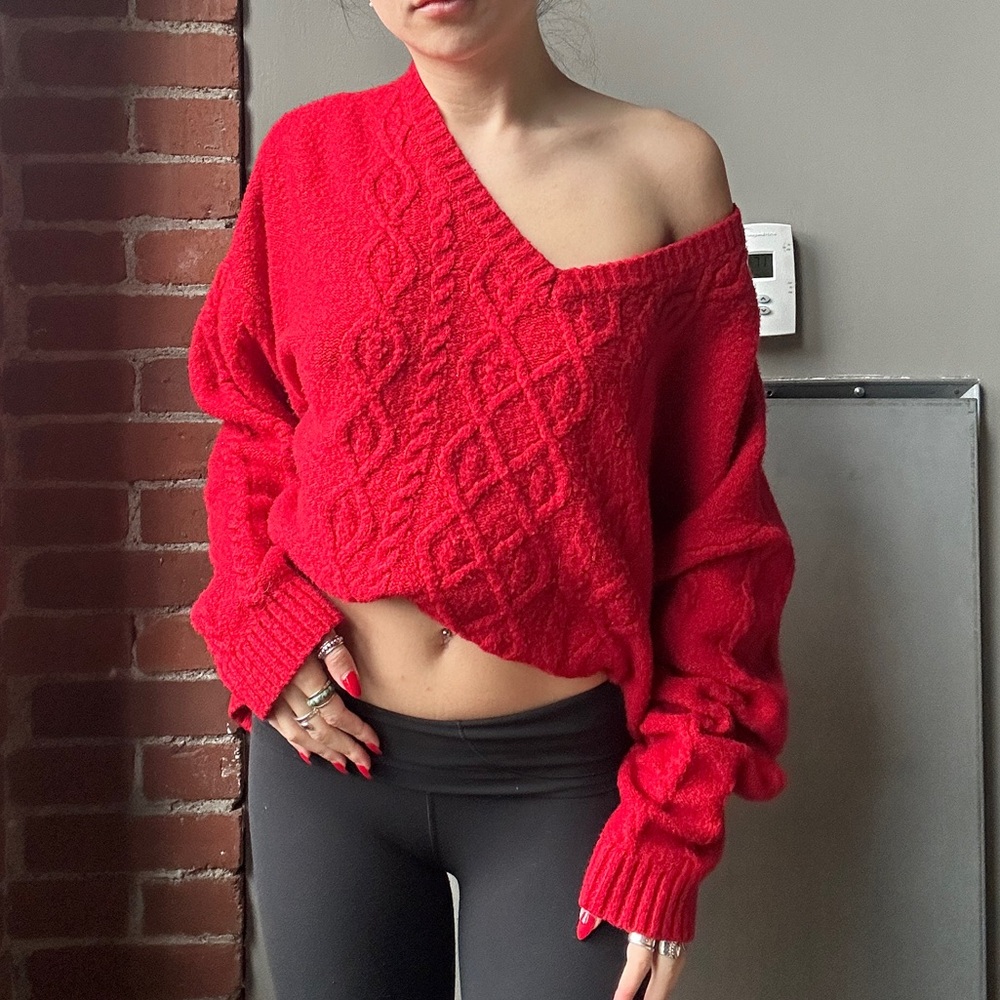 U.S. Polo Assn. Red Cable Knit Sweater